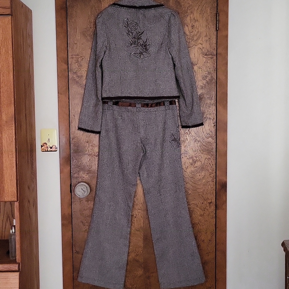 Y2K Guess Unique RARE FIND 3 Pc Lined Pants,lined skirt, Lined blazer Medium 29 - Picture 6 of 15